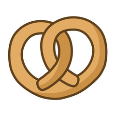 pretzel icon. Suitable to use for bakery, food menu, online shop, pastry, restaurant, cafe, etc. 100% vector icon.