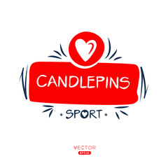 Fototapeta na wymiar Creative (Candlepins) Sport sticker, logo template, vector illustration.