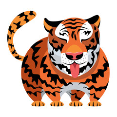 Stylized tiger. Cartoon character