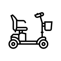 scooter medical drive line icon vector. scooter medical drive sign. isolated contour symbol black illustration