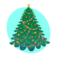 Stylized Christmas tree with decorations