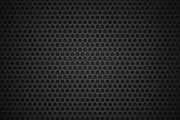 Abstract hexagonal metal texture in black background