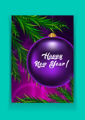 Christmas purple glass ball