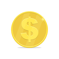 Gold coin with dollar sign