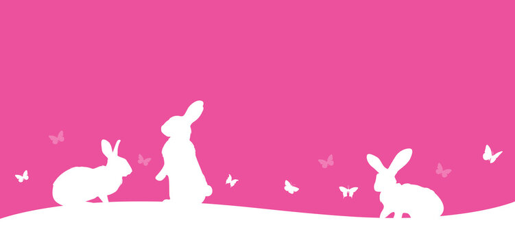 sfondo, coniglietti, sagome, silhouette, coniglietto, conigli