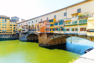 Bridge of Ponte Vecchio on the river Arno - Florence, Italy