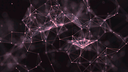 Abstract digital background with cybernetic particles
