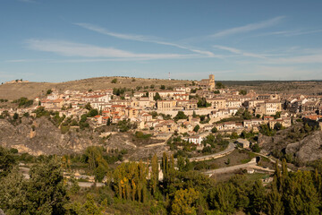 Fototapeta na wymiar Vista panoramica del pueblo de Sepulveda, Castilla y León, España