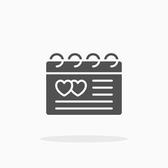 Wedding day icon. Solid or glyph style.