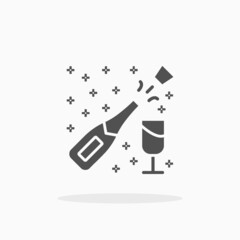 Wedding Champagne icon. Solid or glyph style.