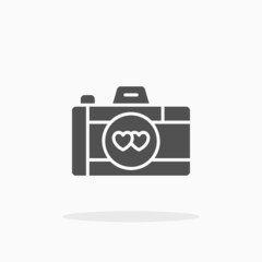Camera wedding icon. Solid or glyph style.