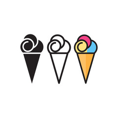 ice cream icon design vector templates white on background