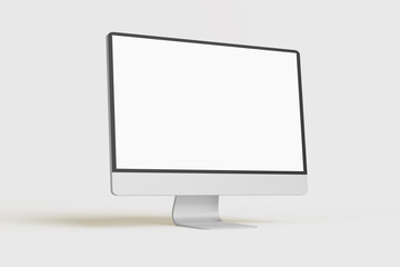 blank monitor isolated on white