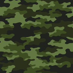 Fototapeta premium Camouflage texture seamless pattern. Abstract modern endless military bacnground for fabric and fashion textile print. Vector illustration.