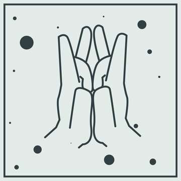 praying hands outline on light green clip art preview