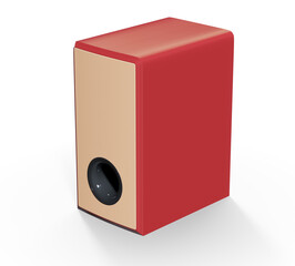 Speaker audio loud music for rock and disco, front view. 3D rendering