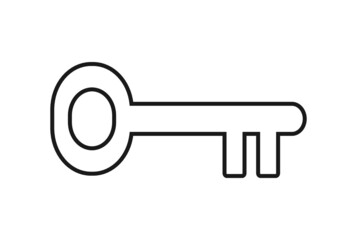 Simple key design thin vector icon on white background