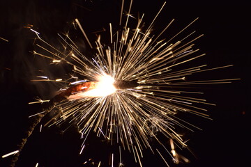 celebration fireworks in the night sky
