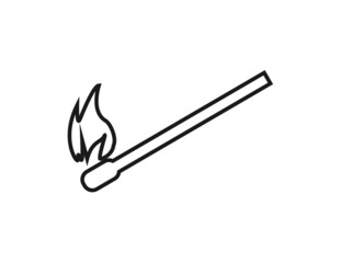 Burning match thin icon vector illustration