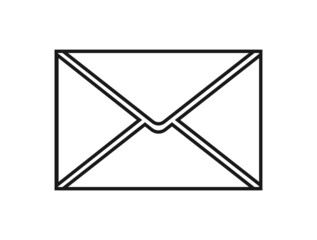 Mail and Post thin icon on white background