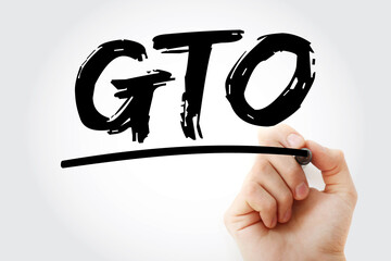 GTO - Group Training Organisation acronym with marker, concept background.