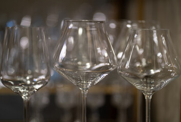 three glasses of different sizes close-up