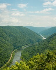 Fototapeta na wymiar View from Grandview, in the New River Gorge National Park, West Virginia