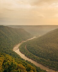 Sunrise view from Grandview, in the New River Gorge, West Virginia