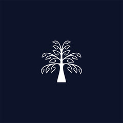 tree logo vector line template