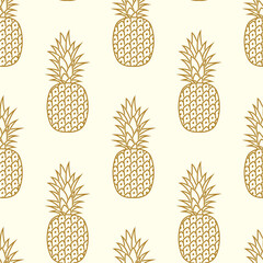 vector seamless golden pineapple pattern