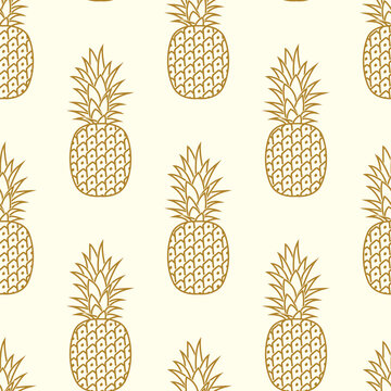 vector seamless golden pineapple pattern