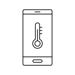 smartphone weather temperature icon vector