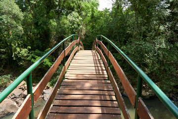 自然の中にある木製の橋