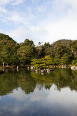 Fototapeta na wymiar Pond reflection in Kyoto, Japan