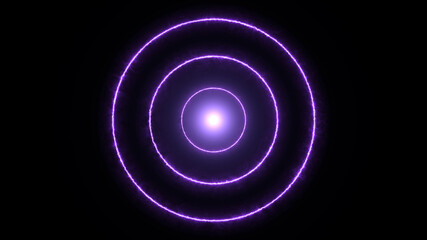 Purple Energy Light in the Concentric Circles Overlay Background