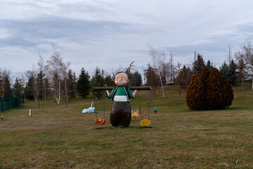 Ankara, Turkey - December 11 2021: A swing made in the name of Turkish fairy tale hero Keloglan.