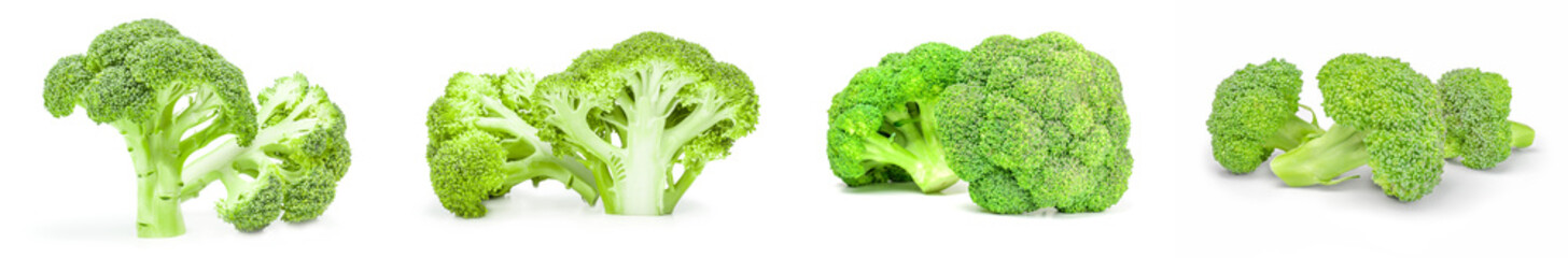 Set of broccoli cabbage on a white background