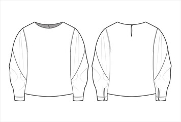 Ladies tops flat sketch vector