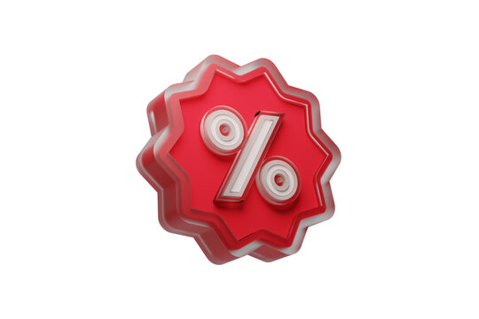 3D Isolated Sale Label Offer Discount Shopping Render Illustration on White Background