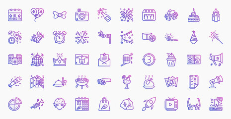 New Year icon set designed in line gradient. Perfect for website mobile app presentation and any other projects. Enjoy this icon for your project.