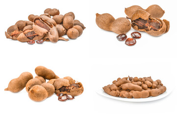 Set of Tamarindus isolated on a white background