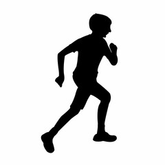 Fototapeta na wymiar a boy running body silhouette vector