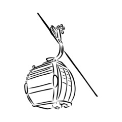 Cable car graphic mountain black white landscape sketch illustration vector © Elala 9161