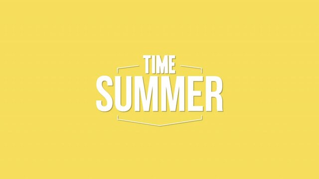 Summer Time om gradient yellow color, motion promotion, summer and retro style background