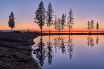 Sunset in beautiful lagoon