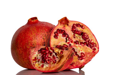 pomegranate on a white background. Fruit, healthy eating, advertising