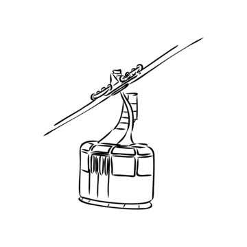 recommend clip art: Cable car graphic mountain black white landscape sketch illustration vector