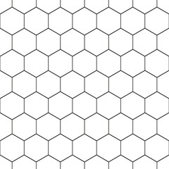 Hexagon seamless pattern. Honeycomb background. Simple monocrome tileable. Hex beehive tiles. Reflected wax pattern. Geometric hive grid. Reflecting honey design for print. Vector illustration