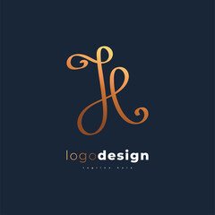 Elegant and Minimal Initial Letter JL or DL Logo Design with Handwriting Style. JL or DL Signature Logo or Symbol for Business Identity