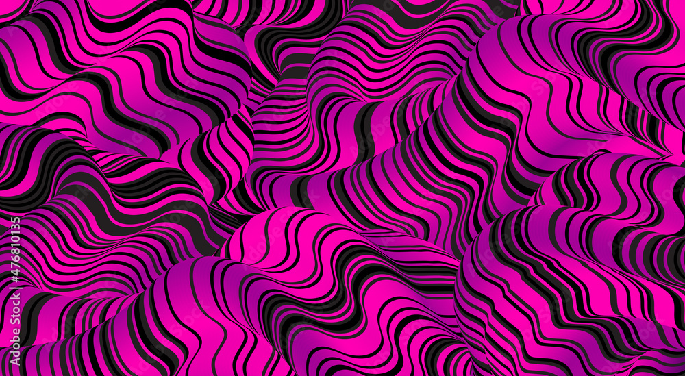 Poster abstract background distorted lines liquid shape. psychedelic stripes. vector illustration for broch